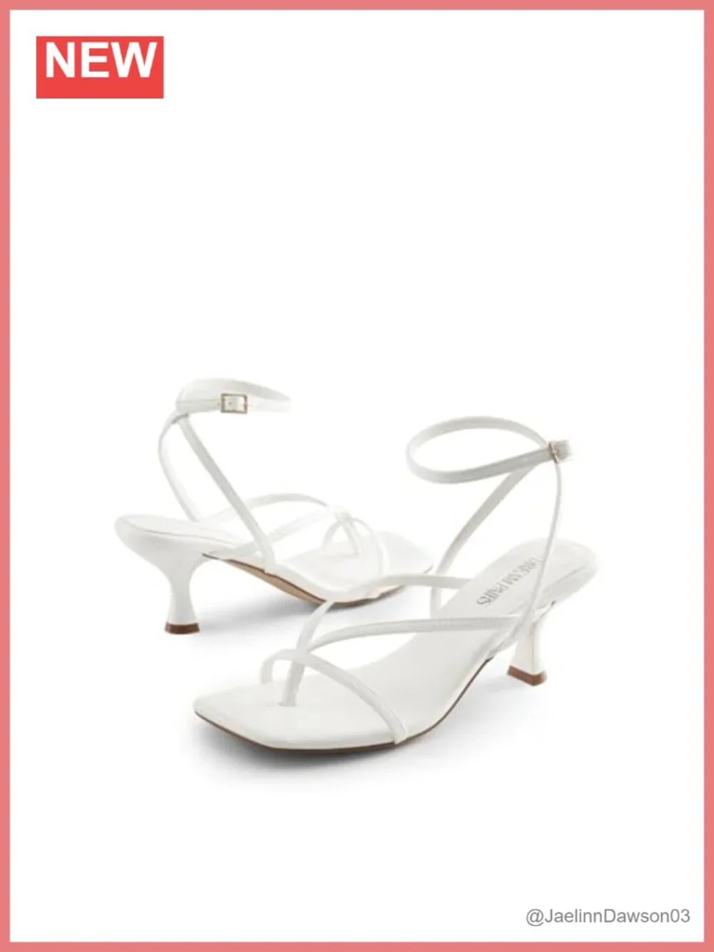Strappy Square Open Toe Kitten Heel Sandals with Ankle Strap